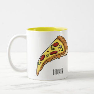 Pizza Cartoon Illustration Zweifarbige Tasse