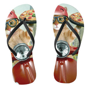 Pizza cat - Katze - Pizzalieferung Flip Flops