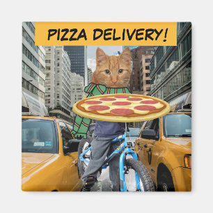 PIZZA - CAT 'PIZZA LIEFERUNG!MAGNETE MAGNET