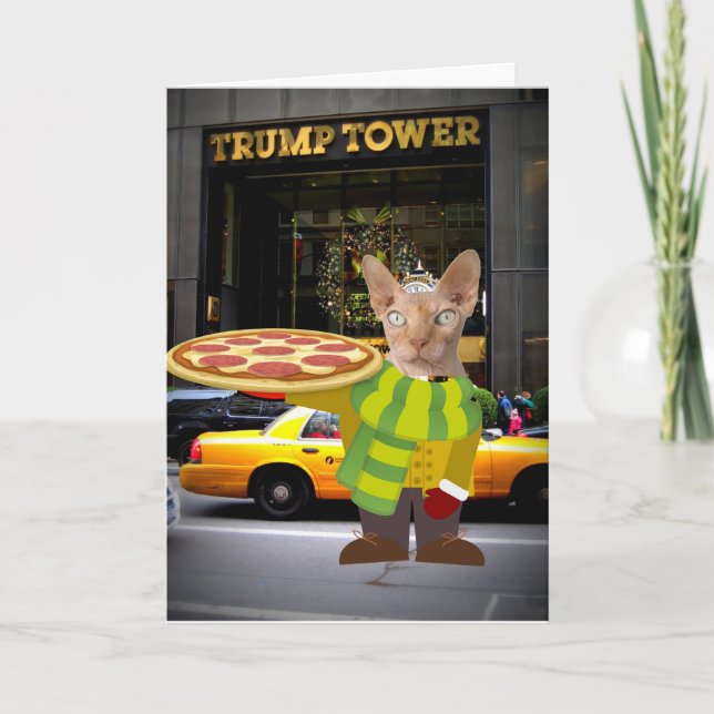 PIZZA CAT - PIZZA NYC LIEFERKARTE BIRTHDAY KARTE (Vorderseite)