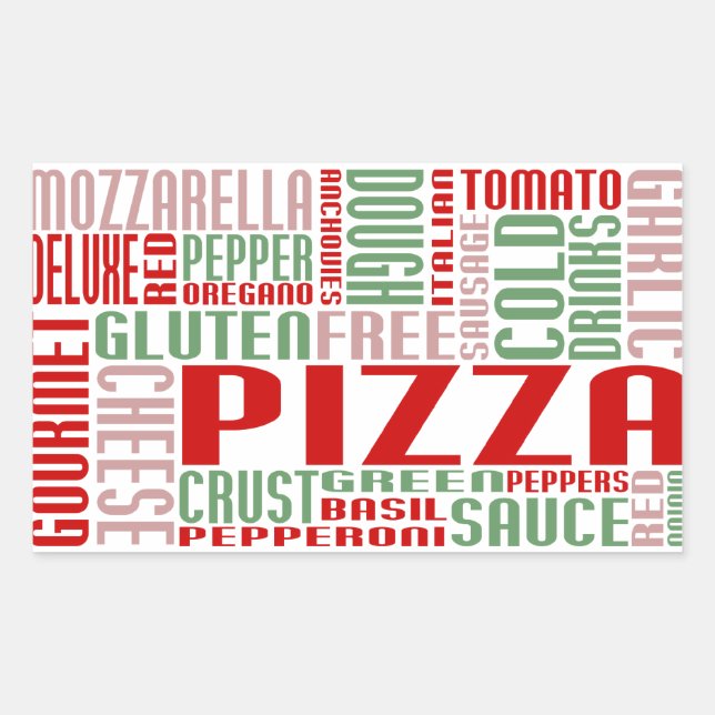 Pizza chitChat Rechteckiger Aufkleber (Vorderseite)