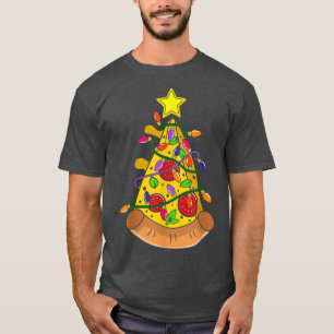 Pizza Christmas Tree Lights Xmas Boys Men Pizza Lo T-Shirt