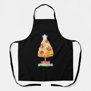 Pizza Christmas Tree Lights Xmas Gamer Schürze