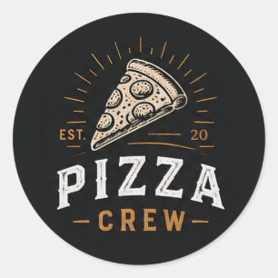 🍕 Pizza Crew Italianische Pizzeria-Mitarbeiter-Lo Runder Aufkleber
