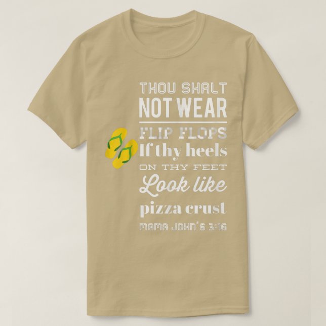 Pizza Crust Spaß Flip Flops Heels Männer Frauen Ts T-Shirt (Design vorne)