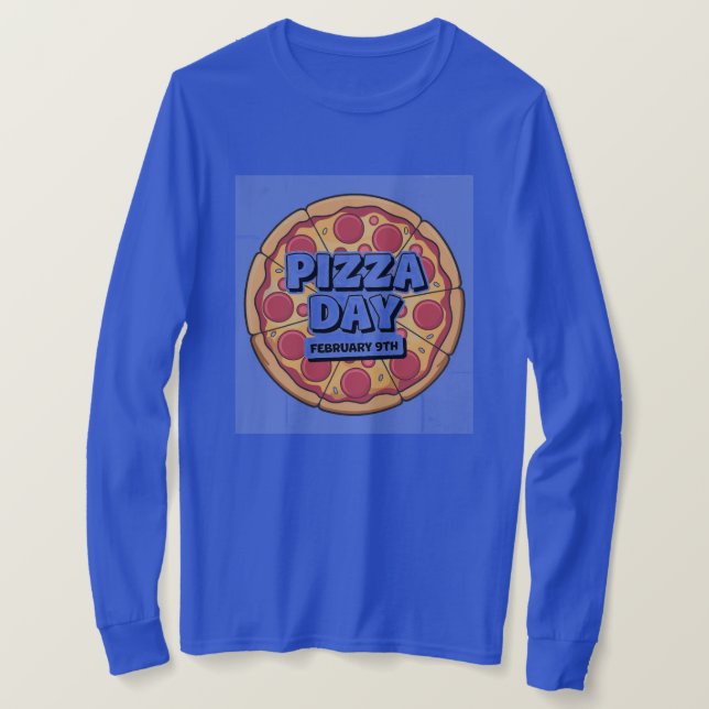 Pizza Day 9. Februar Blue T-Shirt (Design vorne)