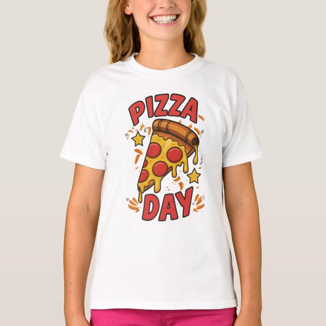 Pizza Day - Fun Pepperoni Pizza Slice Design T-Shirt (Vorderseite)