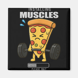 Pizza Deadlift Gym Rat installiert Muscle Lifting Magnet