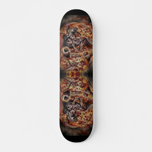Pizza deathtrap abstrakte Kunst  Skateboard (Vorne)