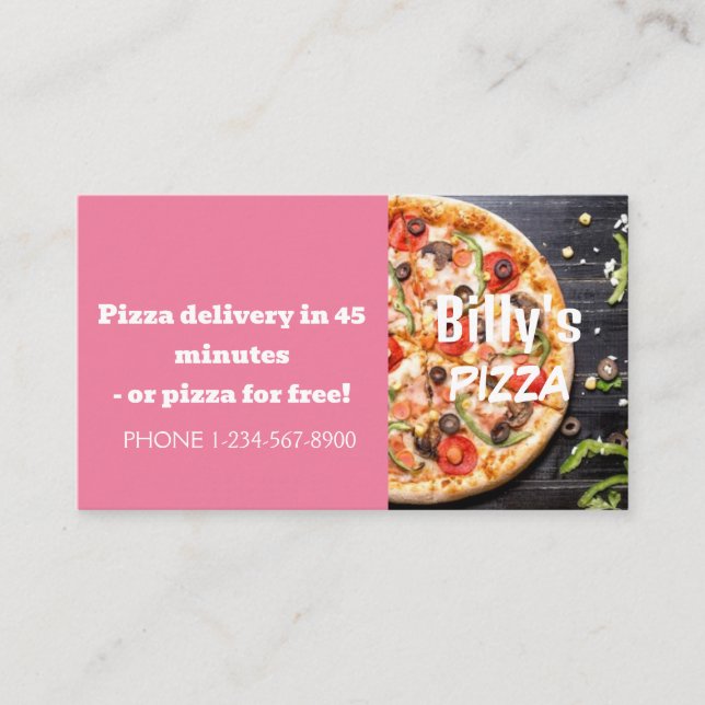 Pizza Delivery Discount Sale Angebot Visitenkarte (Vorderseite)