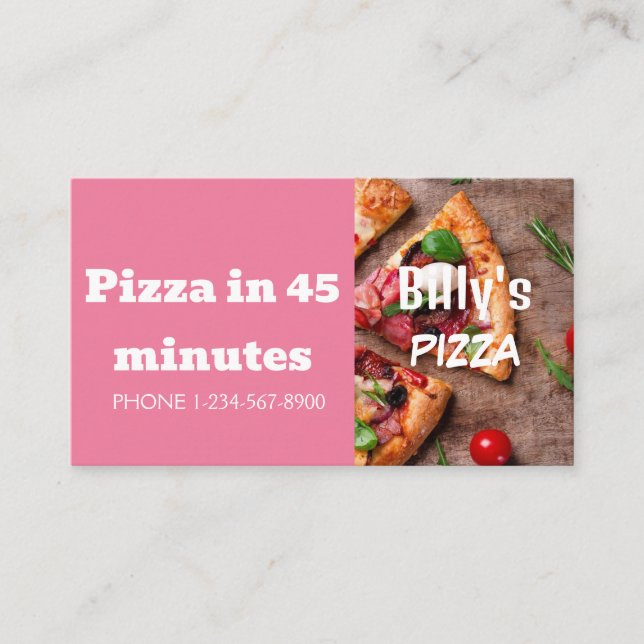 Pizza Delivery Discount Sale Angebot Visitenkarte (Vorderseite)