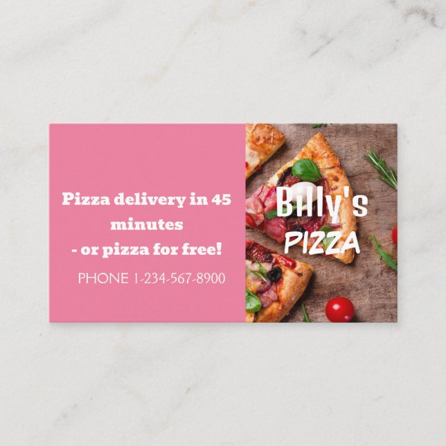 Pizza Delivery Discount Sale Angebot Visitenkarte (Vorderseite)