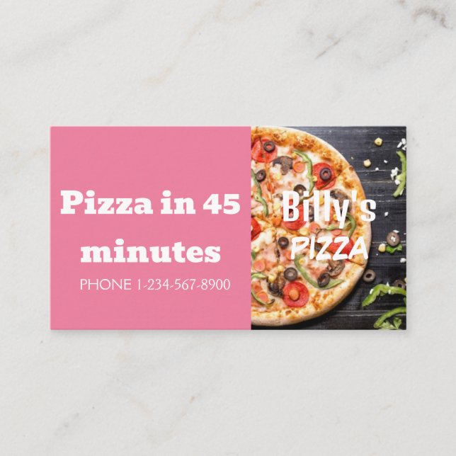 Pizza Delivery Discount Sale Angebot Visitenkarte (Vorderseite)