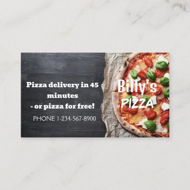 Pizza Delivery Discount Sale Angebot Visitenkarte (Vorderseite)