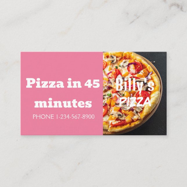 Pizza Delivery Discount Sale Angebot Visitenkarte (Vorderseite)