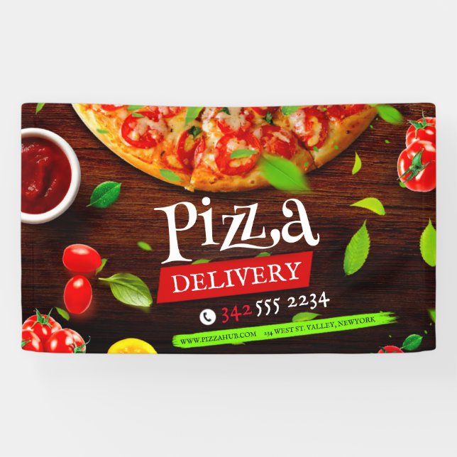 Pizza Delivery Pizza Café Pizza Restaurant geöffne Banner (Horizontal)