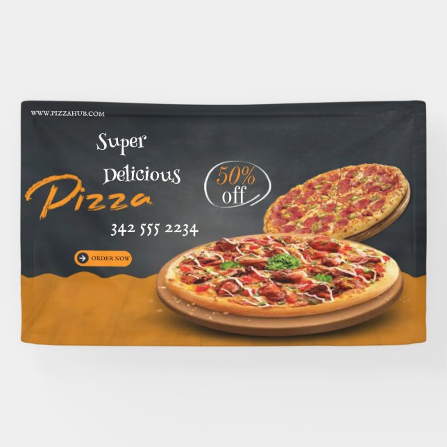 Pizza Delivery Pizza Café Pizza Restaurant geöffne Banner (Horizontal)