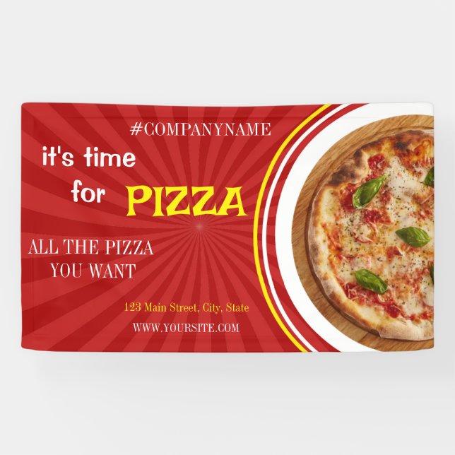 Pizza Delivery Pizza Café Pizza Restaurant geöffne Banner (Horizontal)