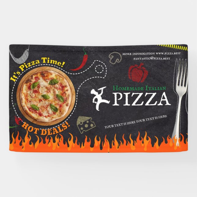 Pizza Delivery Pizza Café Pizza Restaurant geöffne Banner (Horizontal)