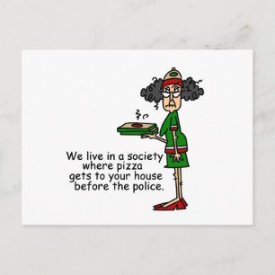 Pizza Delivery Spaß Postkarte