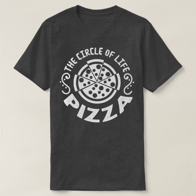 Pizza der Kreis des Lebens Retro 24504530 T-Shirt (Design vorne)