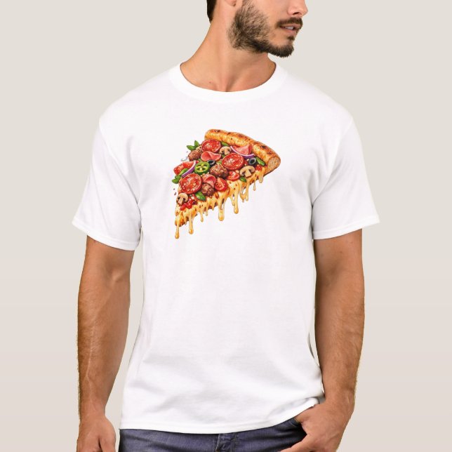 Pizza-Design T-Shirt (Vorderseite)