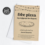 Pizza Diaper Party Funny Men Vater Dusche Einladun Einladung<br><div class="desc">Kostenlose Pizza (gegen Windeln). Eine lustige Party Einladung,  die den Rampenlicht auf.. Pizza setzt! Die Kunstwerke sind handgezeichnet. Koordinationsgegenstände gibt es in der Kollektion 'Free Pizza and a Baby Shower' in meinem Geschäft.</div>