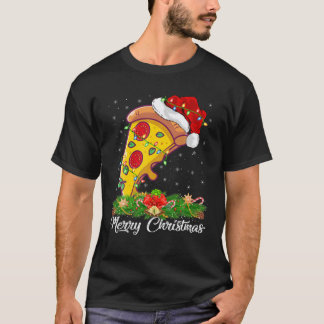 Pizza Dish Lover Matching Weihnachtsmannmütze Pizz T-Shirt