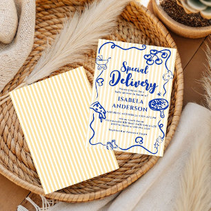 Pizza Doodle Speziallieferung Baby Shower Einladung