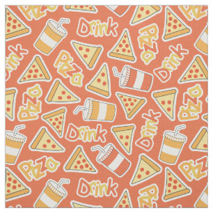 Pizza & Drink-Muster Stoff