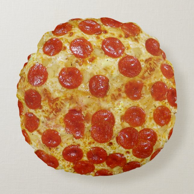 Pizza-Druck-rundes Kissen (Vorderseite)
