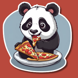 Pizza Eating Panda Aufkleber