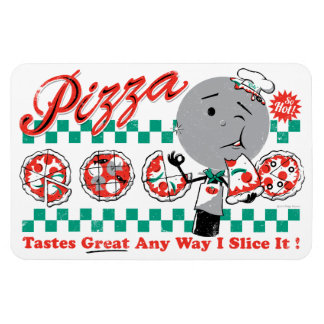 Pizza egal wie ich schneiden es Retro Premium Magn Magnet