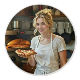 Pizza-Essen-Foto personalisieren anpassen Keramikknauf