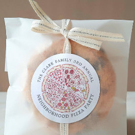 Pizza Event Themed Custom Text Runder Aufkleber