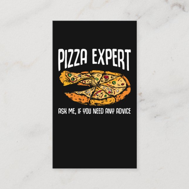 Pizza Expert Funny Pizza Advice Visitenkarte (Vorderseite)