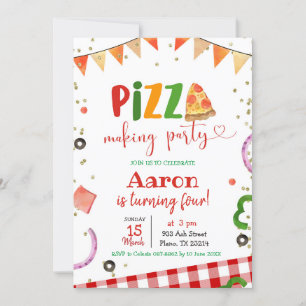 Pizza Fête Anniversaire Invitation