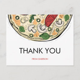 Pizza fête Anniversaire Merci Carte postale