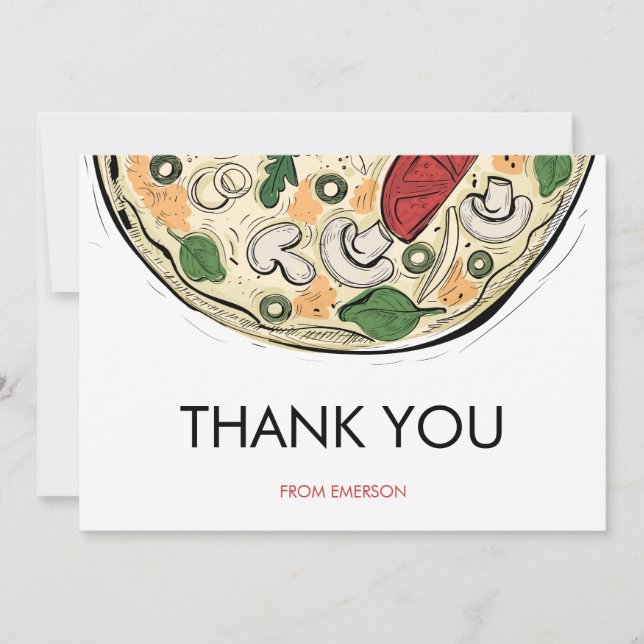Pizza fête Carte de remerciements d'anniversaire (Devant)