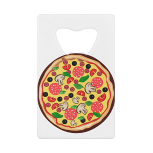 Pizza Food Clipart Icon Pepperoni Käse Geldbeutel Flaschenöffner