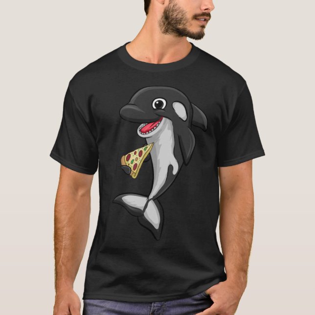 Pizza Food Liebe Killer Whale Orca Tierfrauen T-Shirt (Vorderseite)