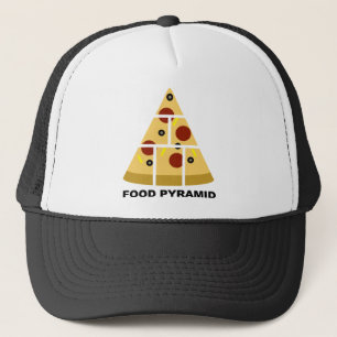 Pizza Food Pyramid Funny Ball Cap Trucker Hat Truckerkappe