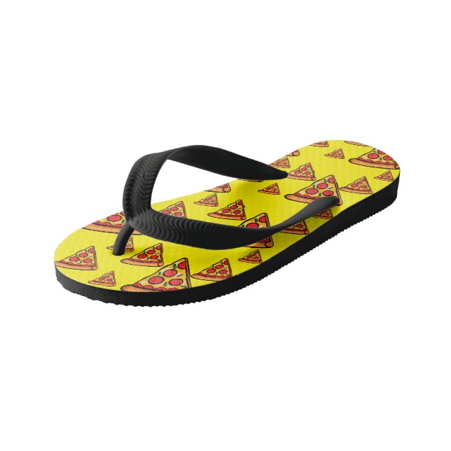 Pizza Freitag Design - Kinder Flip Flops (Schrägansicht)