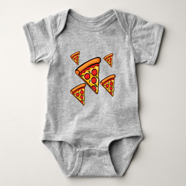 Pizza Friday Design - Baby Jersey Bodysuit Strampler (Vorderseite)
