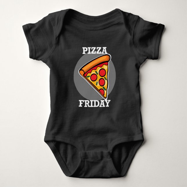 Pizza Friday Design - Baby Jersey Bodysuit Strampler (Vorderseite)
