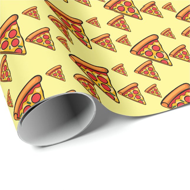 Pizza Friday Design - Matte Wrapping Paper Geschenkpapier (Rolleneckpunkt)