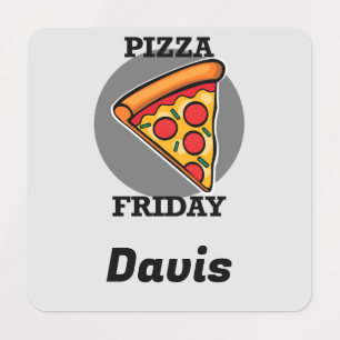 Pizza Friday Design - Petit Étiquette Carré