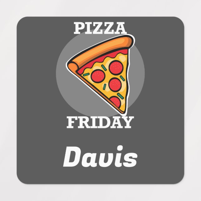 Pizza Friday Design - Petit Étiquette Carré (Design 1)
