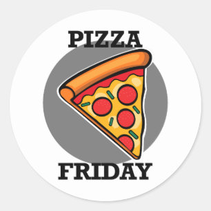 Pizza Friday Design - Stickers Rond Classique