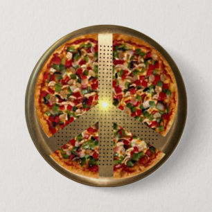 Pizza-Friedenszeichen-Knopf Button